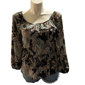 Maurice’s Paisley Off The Shoulder Peplum Top Size Medium